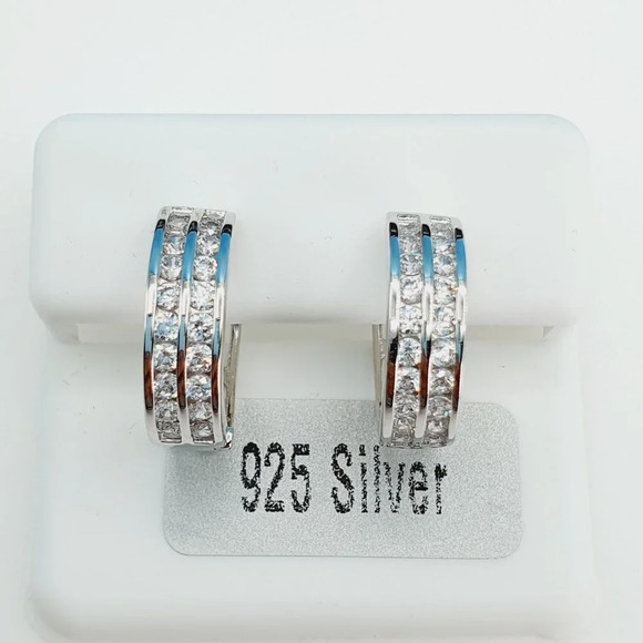 "925 Sterling Silver Cubic Zirconia Earrings, UU1P6A6126 - Picture 10 of 10